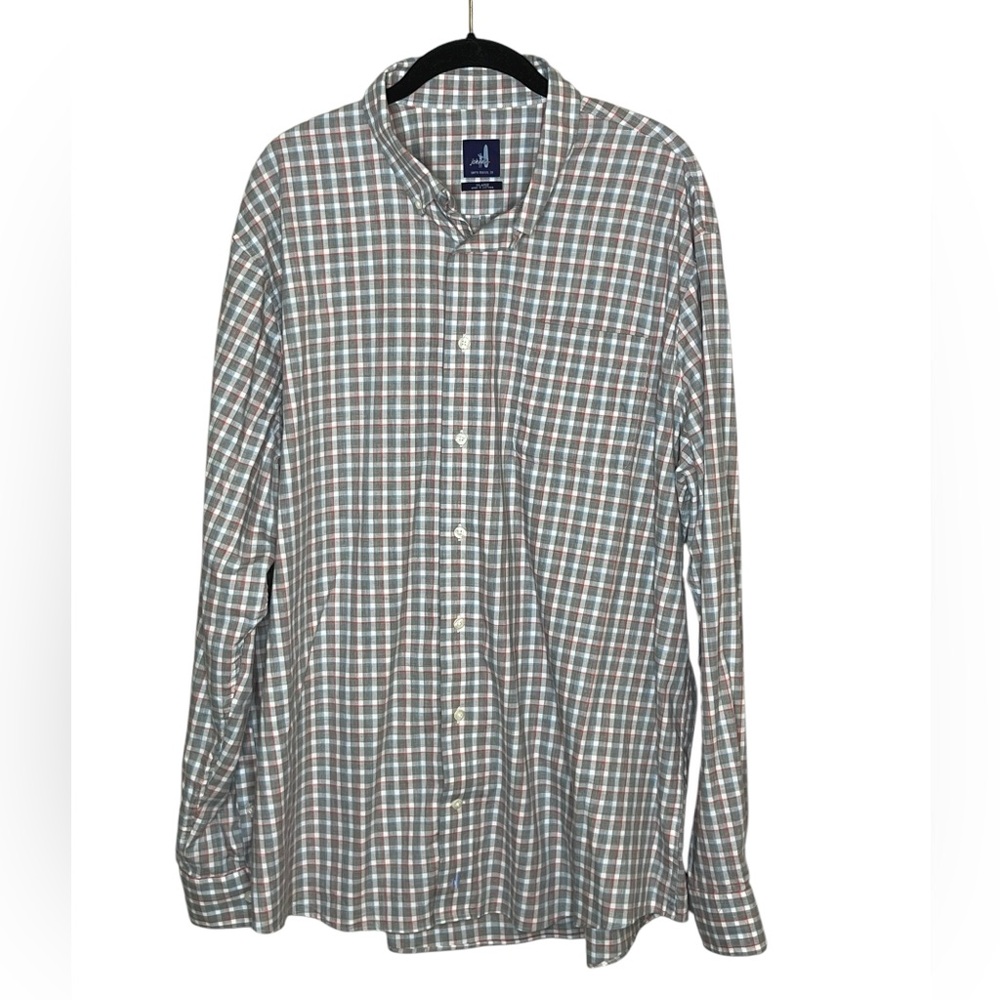 JOHNNIE-O Gray Plaid Curtis Button‎ Down Shirt